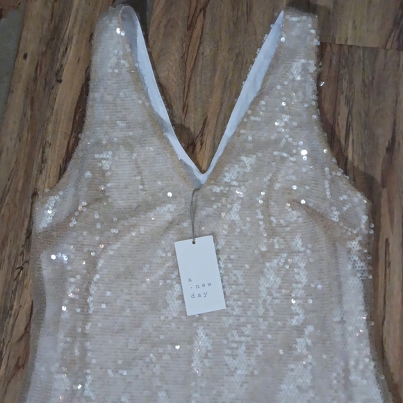 A NEW DAY Women's Nude Sequin Sleeveless Dress NWT - Picture 4 of 6